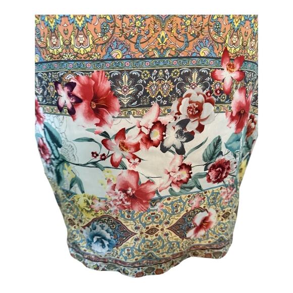 Johnny Was 100% Silk Floral Dress/Tunic Multicolor Pattern  M - Picture 5 of 12